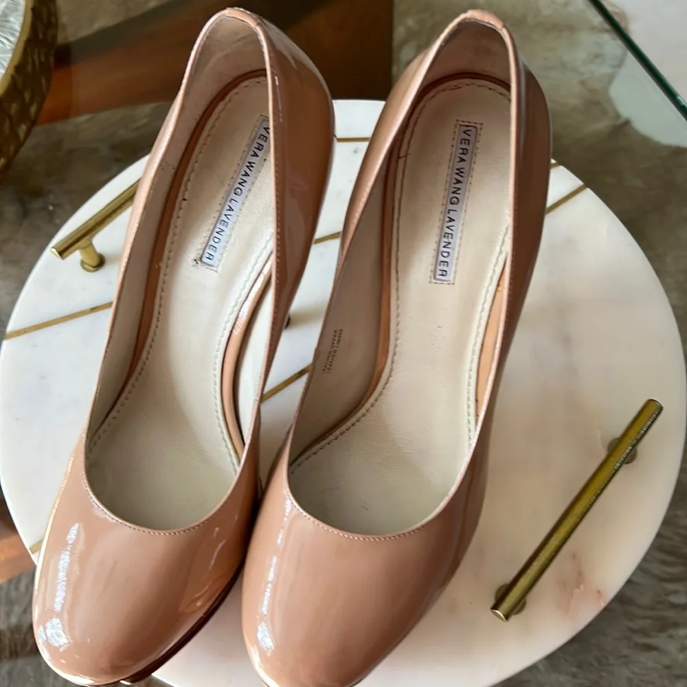 Vera Wang Lavender patent leather platforms